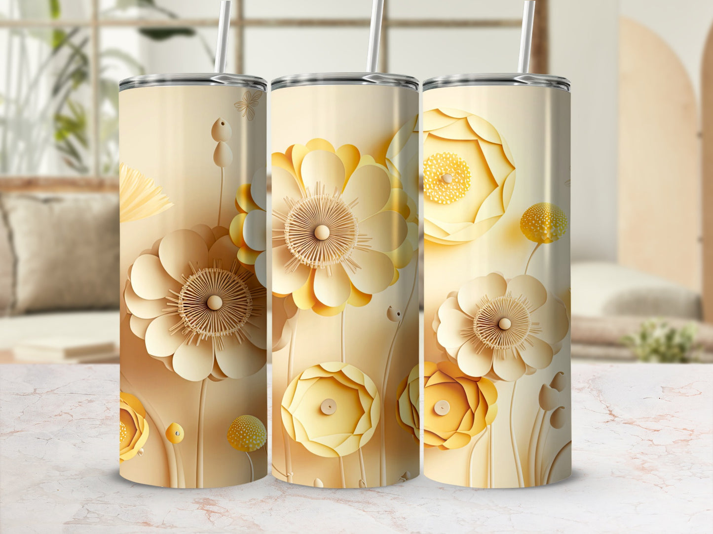 Elegant Floral Pattern Insulated Tumbler product