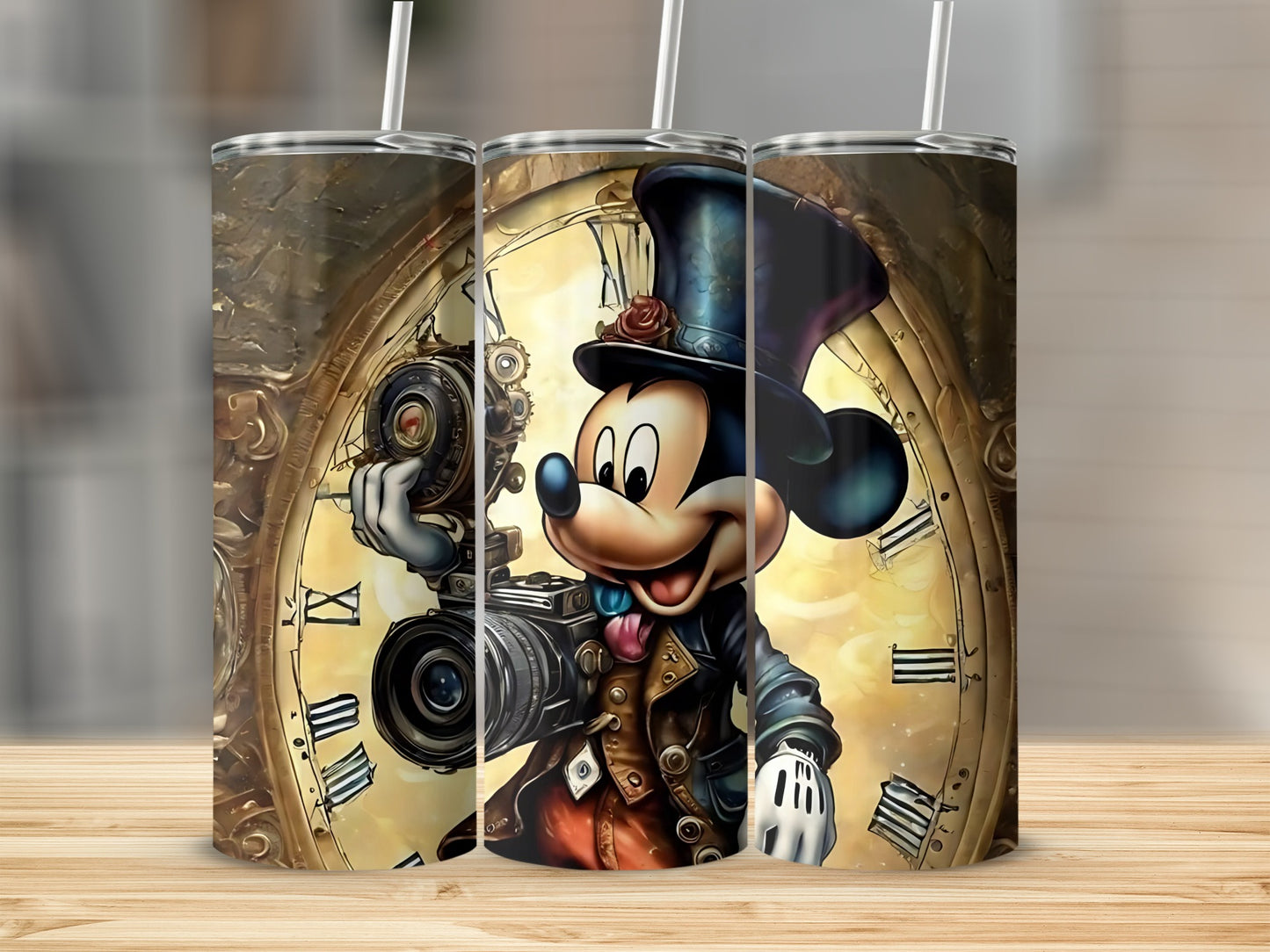 Steampunk Mickey Mouse with Clock Theme Tumbler