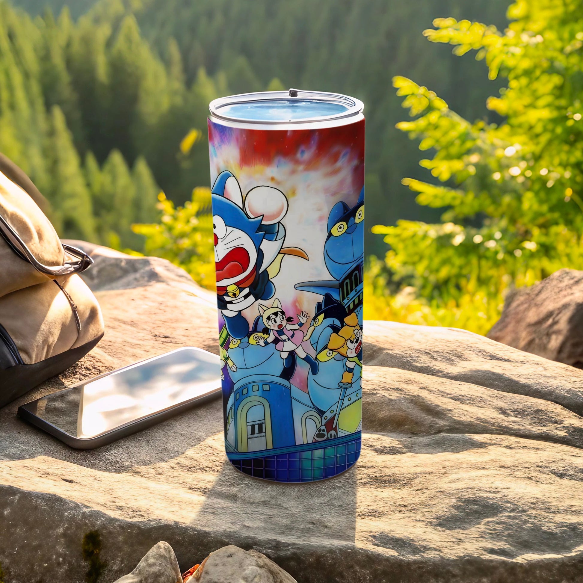 Colorful Cartoon Characters Travel Tumbler