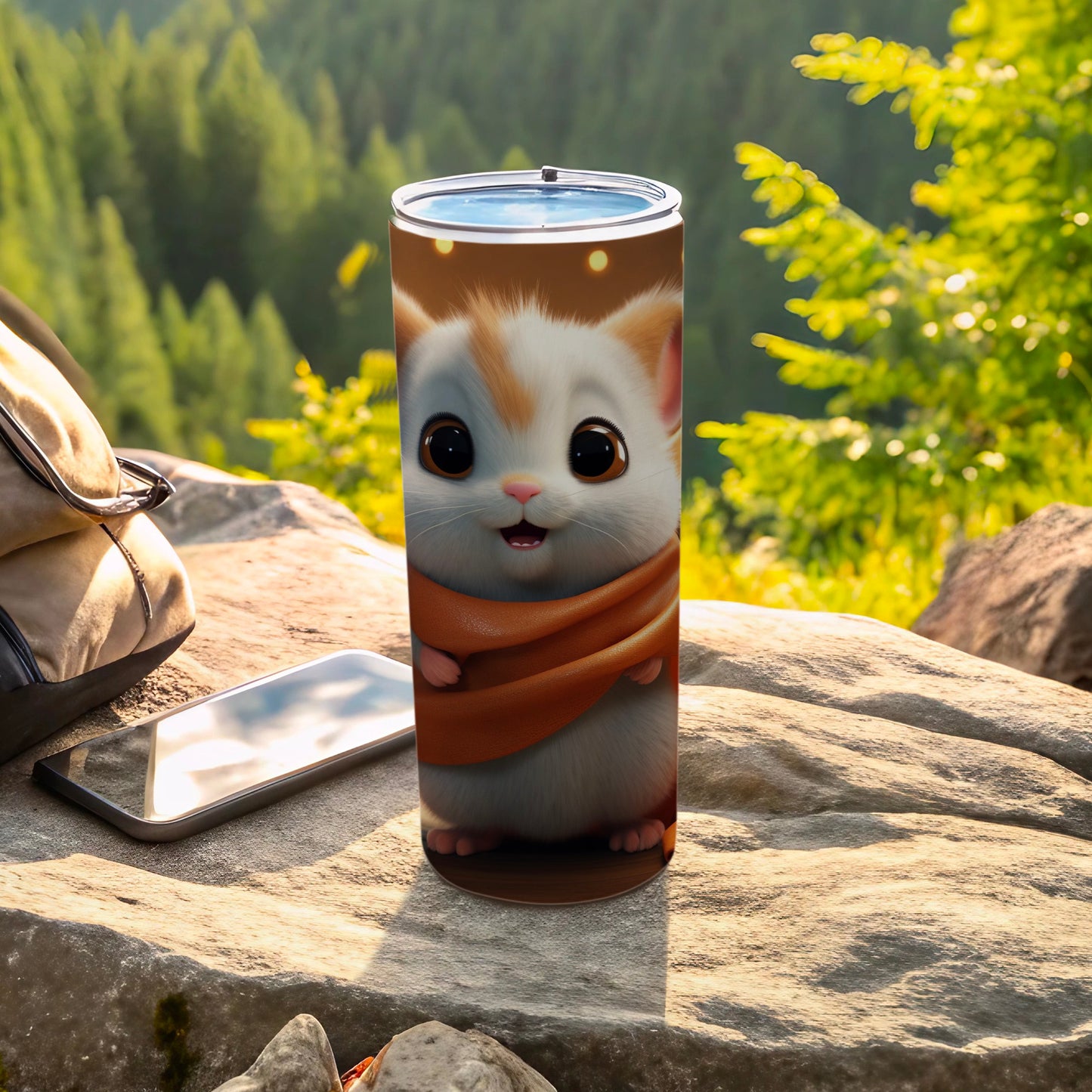 Adorable Cartoon Hamster Printed Stainless Steel Tumbler