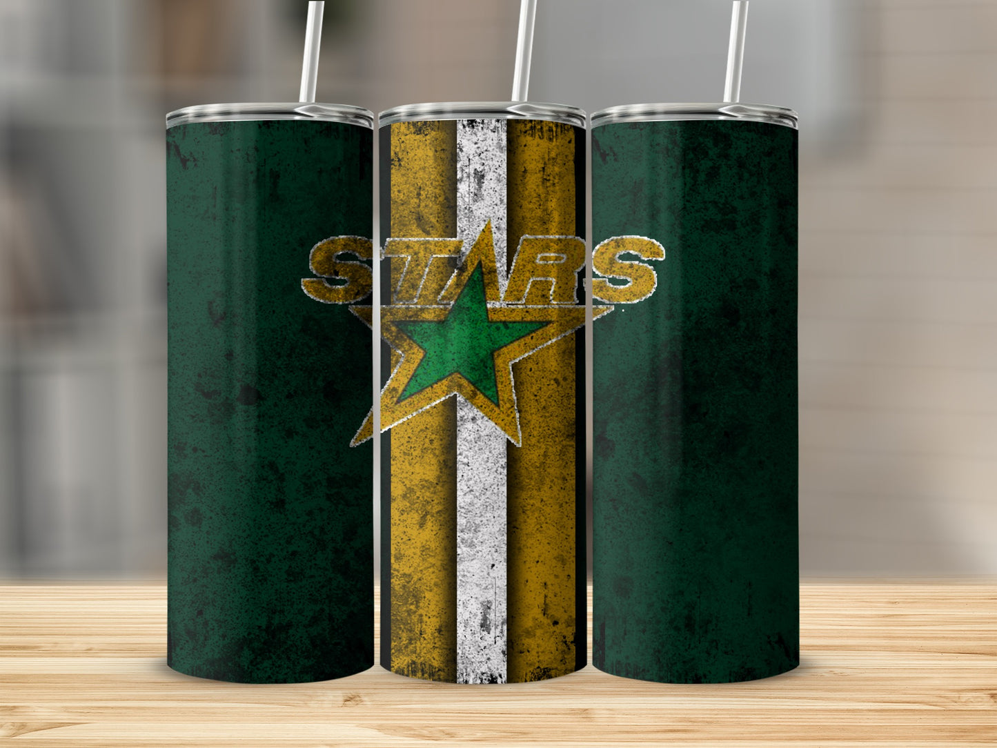 Green and Yellow Stars Design Tumbler Product