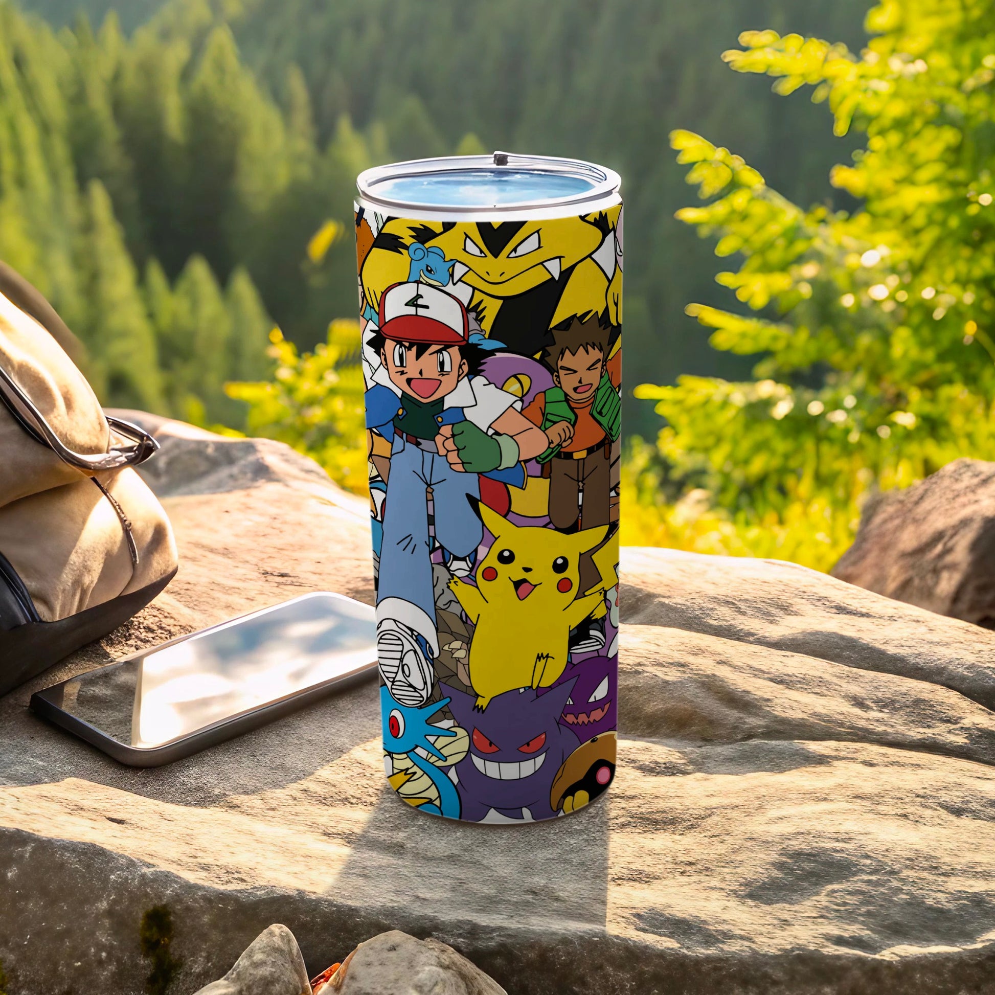 Colorful Anime Characters Design on Travel Tumbler Cup
