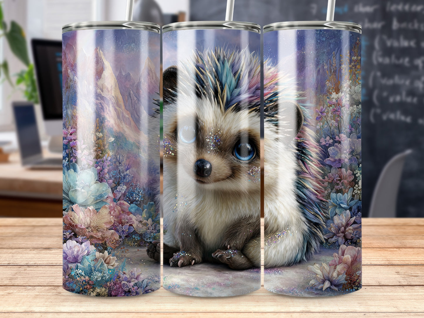 Enchanting Hedgehog Fantasy Art Design Tumbler