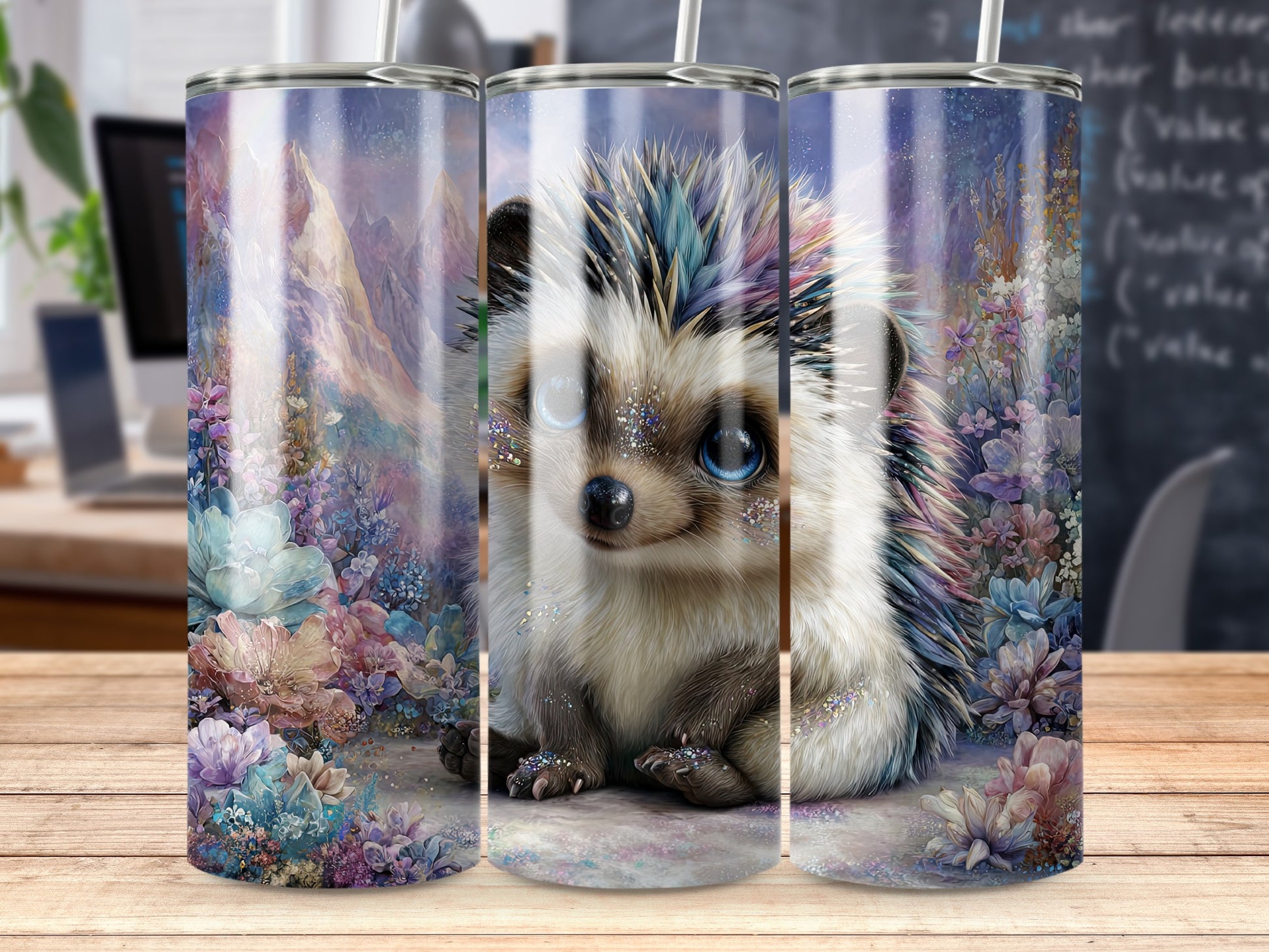 Enchanting Hedgehog Fantasy Art Design Tumbler