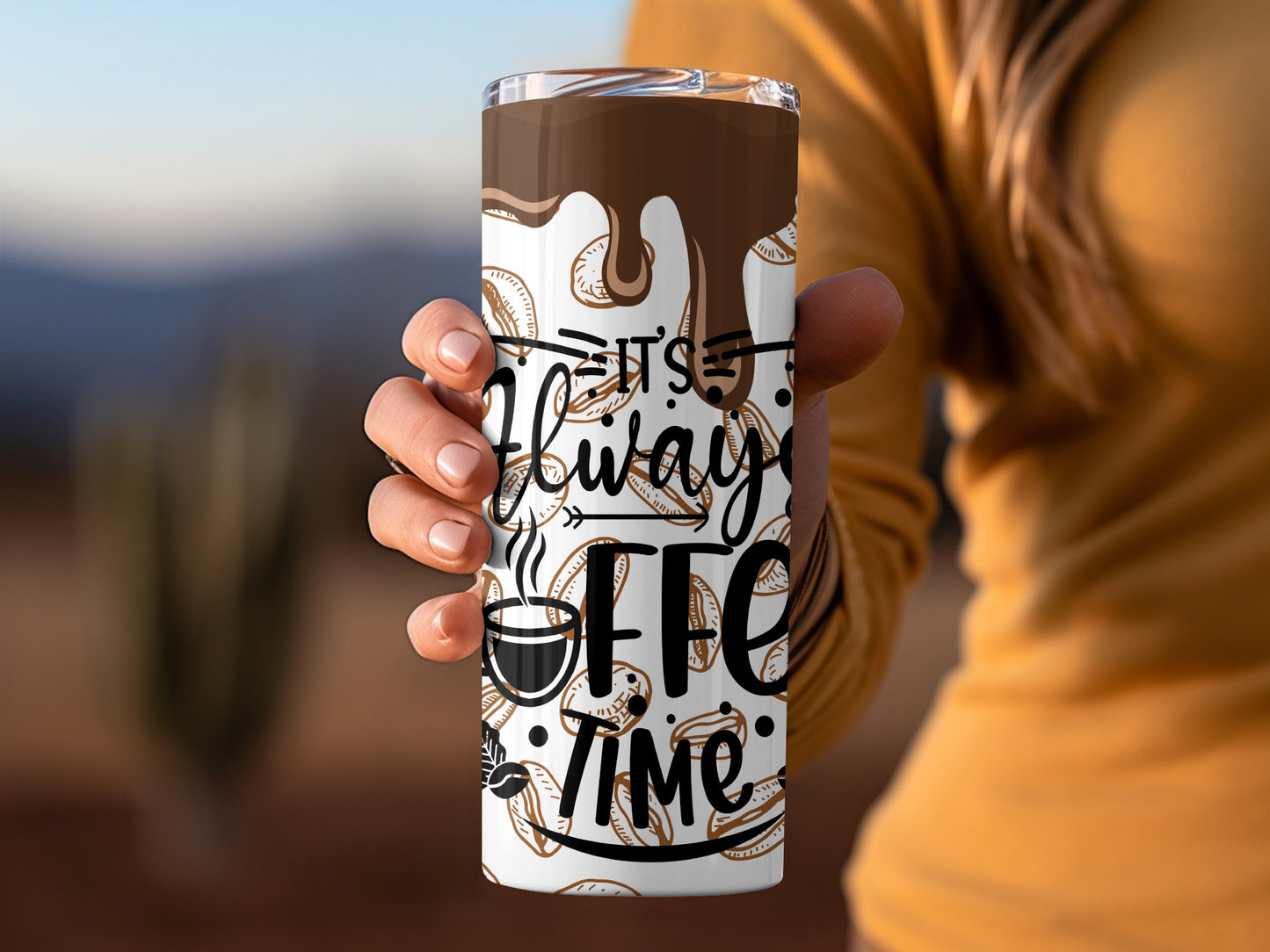 Stylish It's Always Coffee Time Tumbler for Coffee Lovers