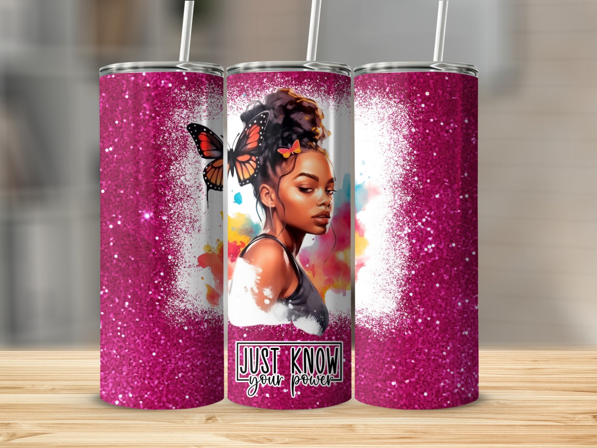 Just Know Your Power Butterfly Graphic Tumbler