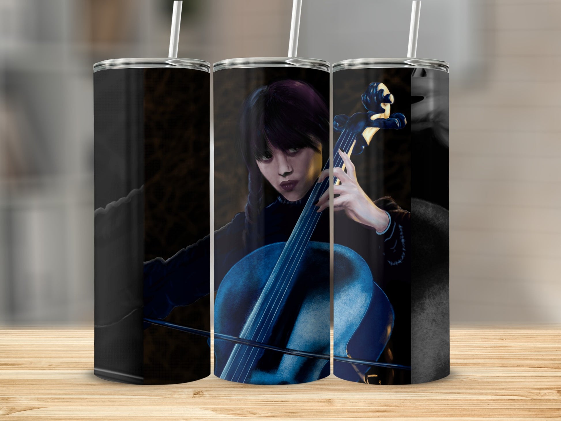 Moody Cellist with Dark Background Tumbler