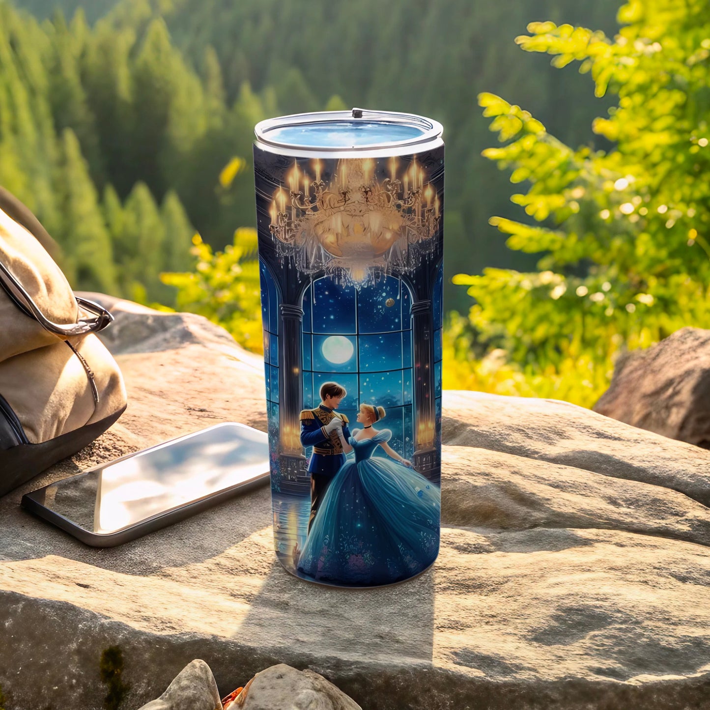Enchanting Evening Dance Themed Tumbler by the Forest
