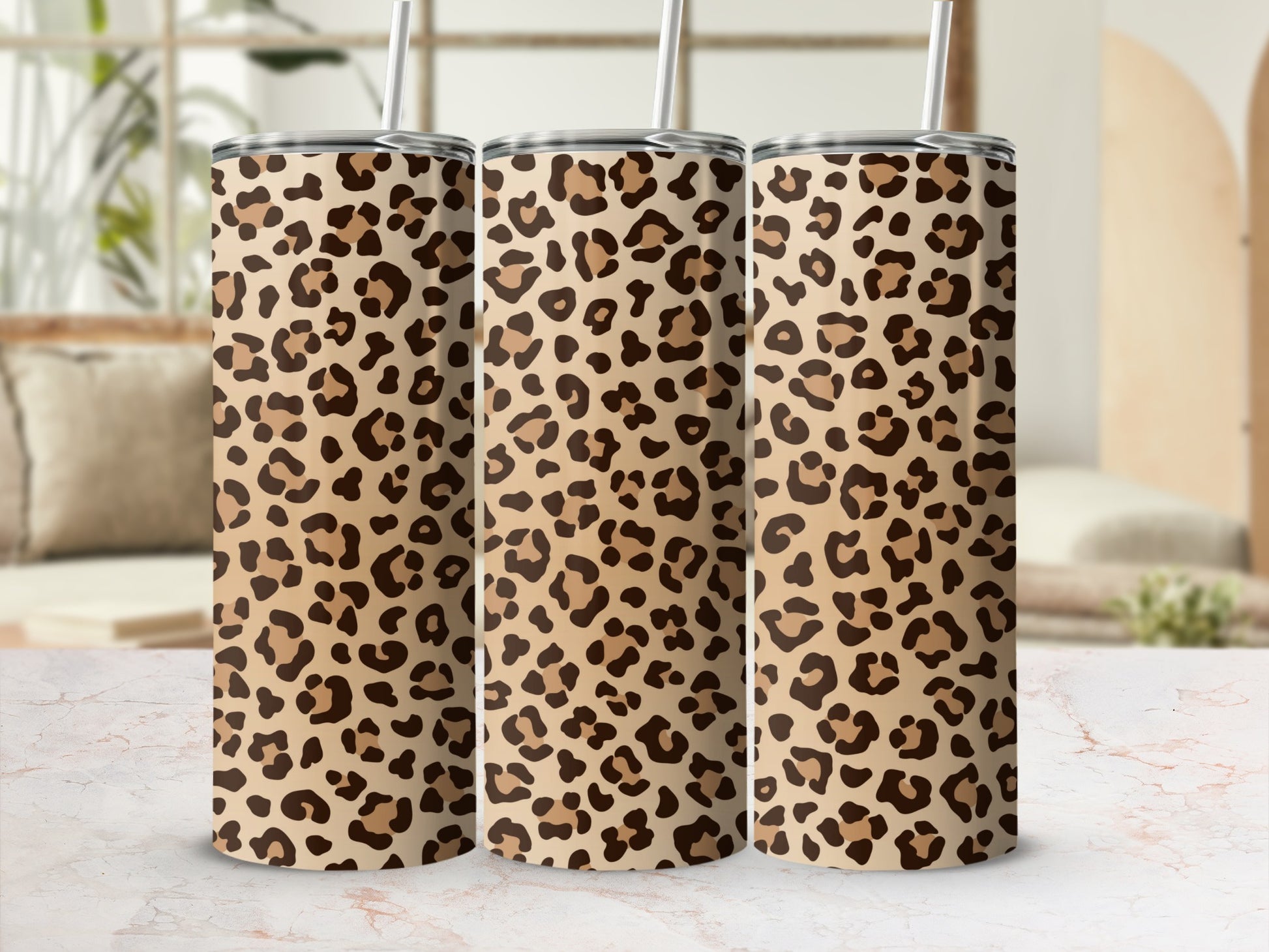 Leopard Print Patterned Tumblers for Trendy Drinkware