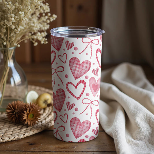 Charming Heart Design Insulated Tumbler with Straw