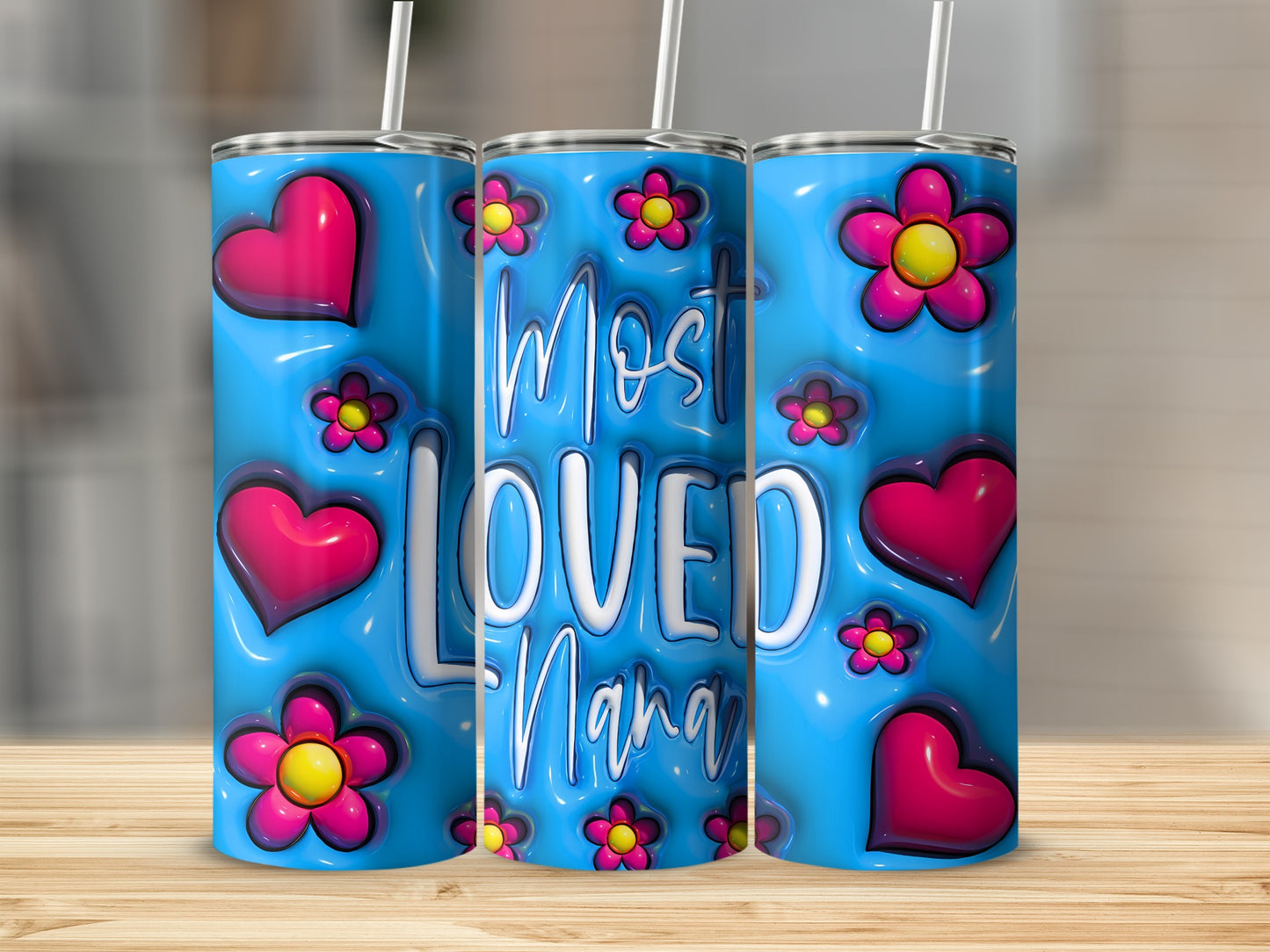 Most Loved Nana Hearts Flowers Blue product type