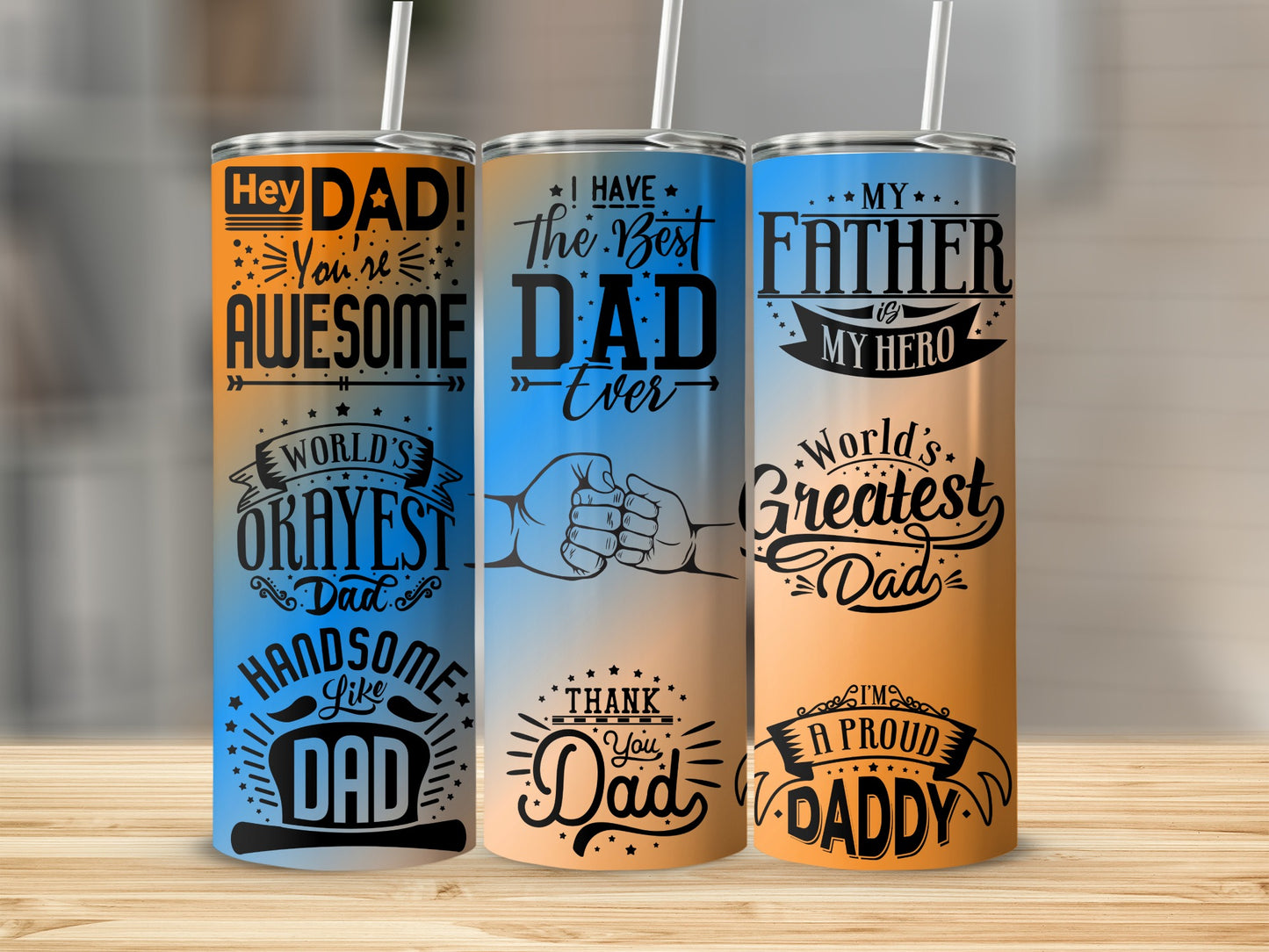 World's Okayest Dad Handsome Like Dad Father's Day Tumblers