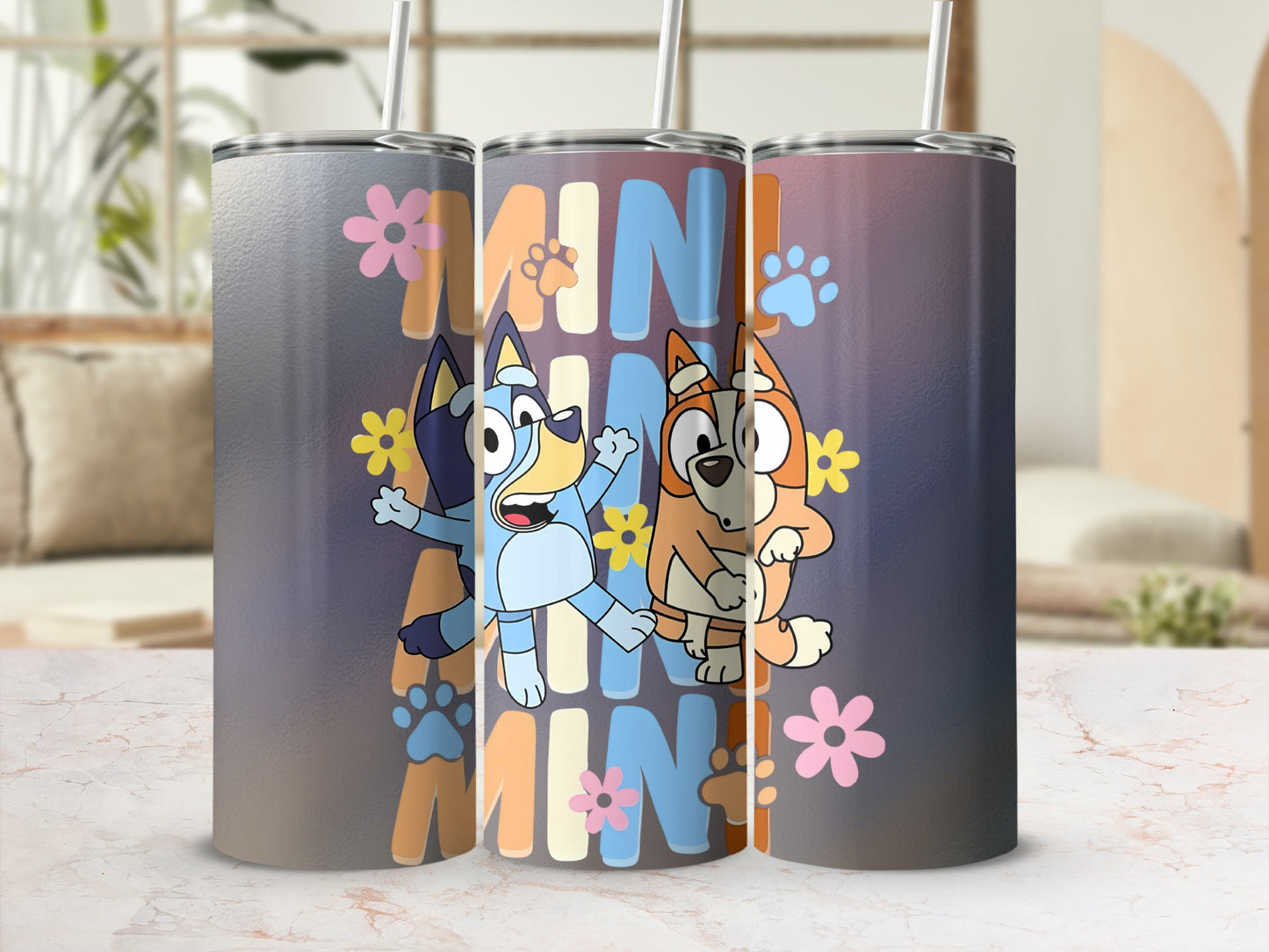 Cute Cartoon Character Tumbler with Straw for Kids