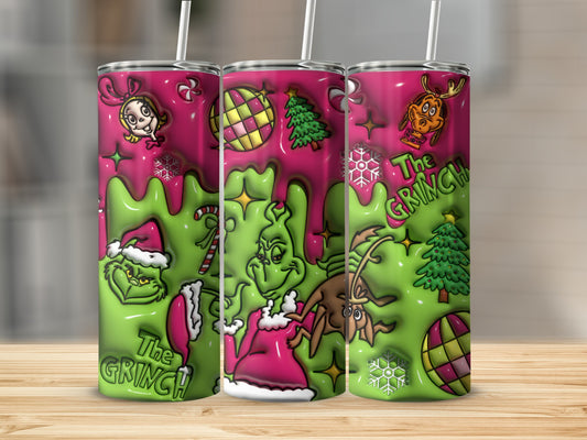 Colorful The Grinch Christmas Themed Tumbler Product