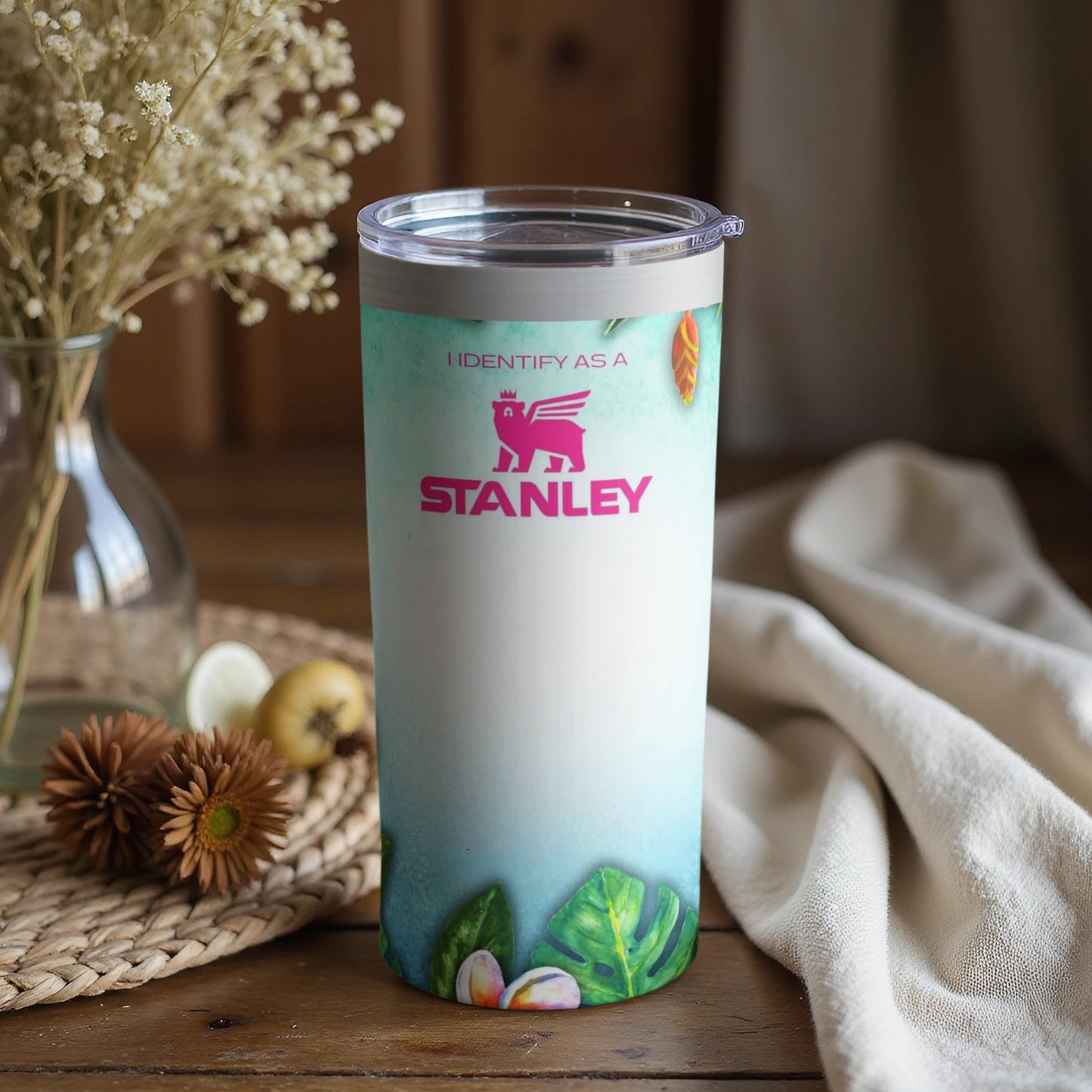 I Identify as a Stanley Travel Mug with Lid