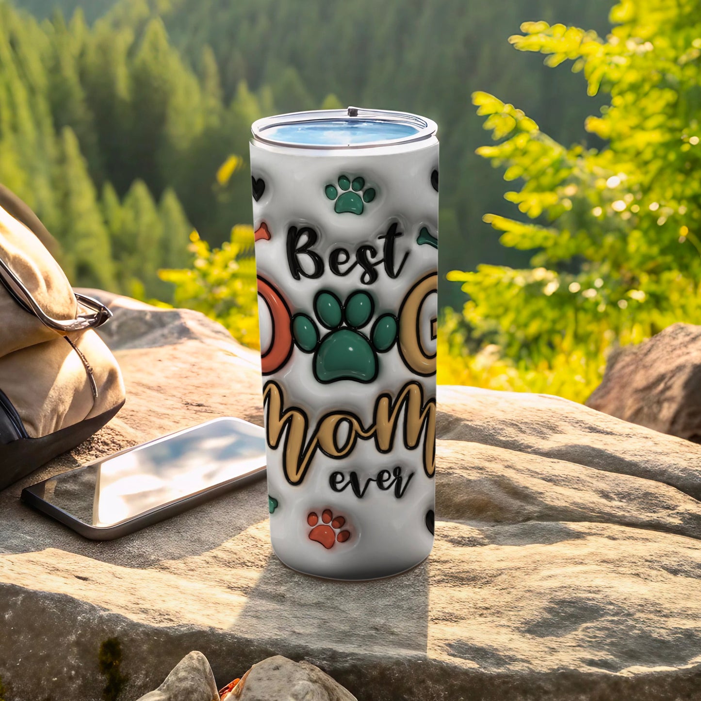 Best Dog mom ever paw print bones tumbler product type