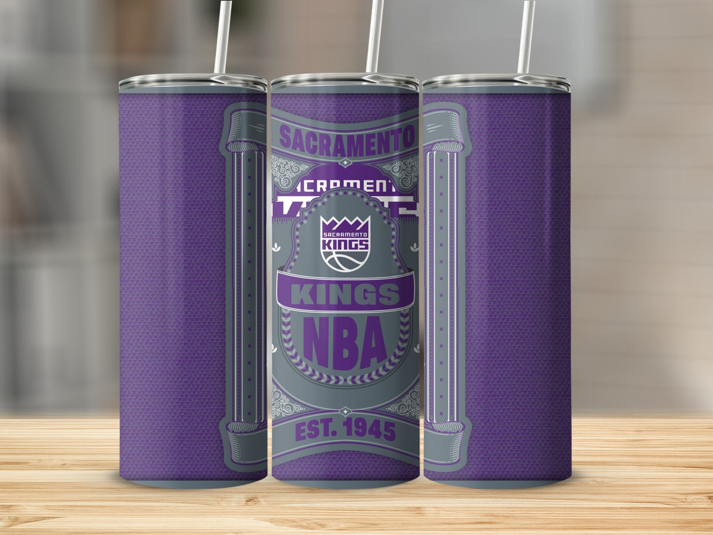 Sacramento Kings NBA Est. 1945 Graphic Design Tumbler