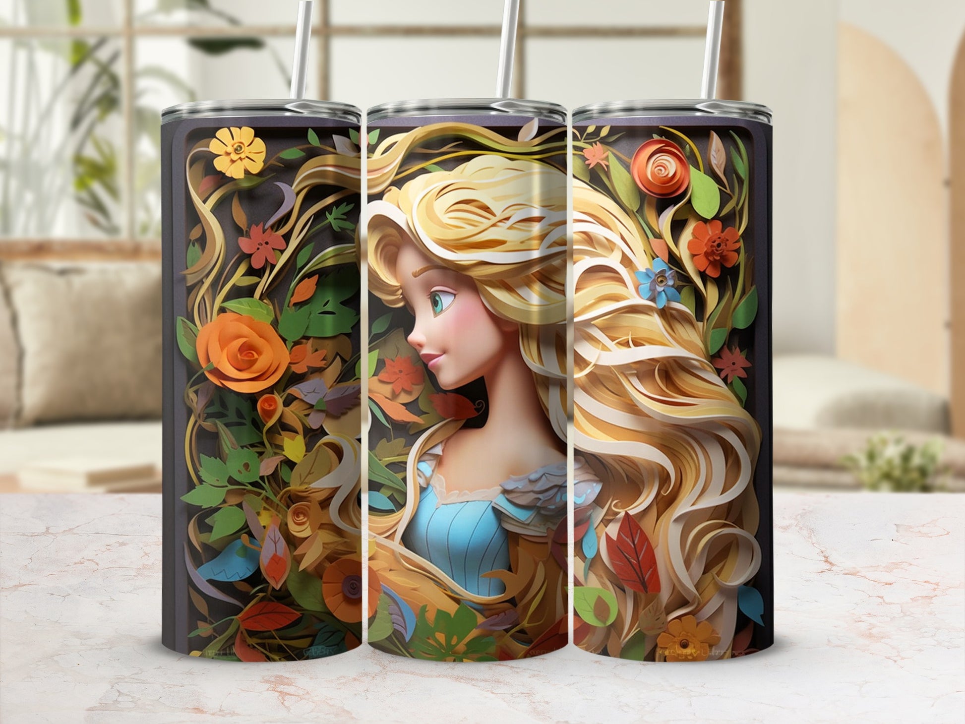Beautifully Designed Floral and Fairy Tale Character Tumbler