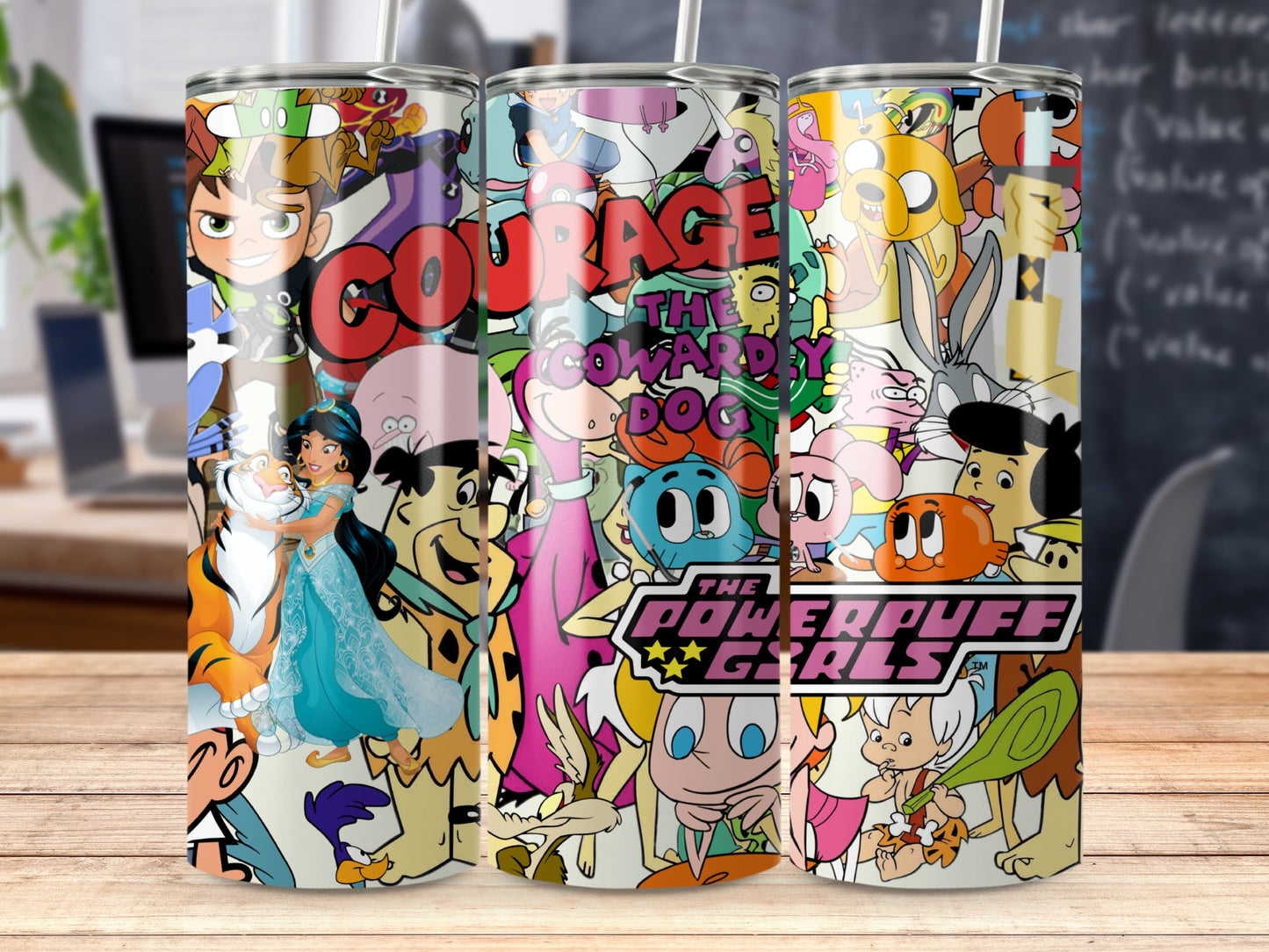 Cartoon Network with Powerpuff Girls Collage Design Tumblers
