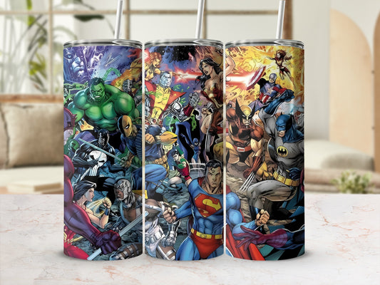Superhero Themed Insulated Stainless Steel Tumbler