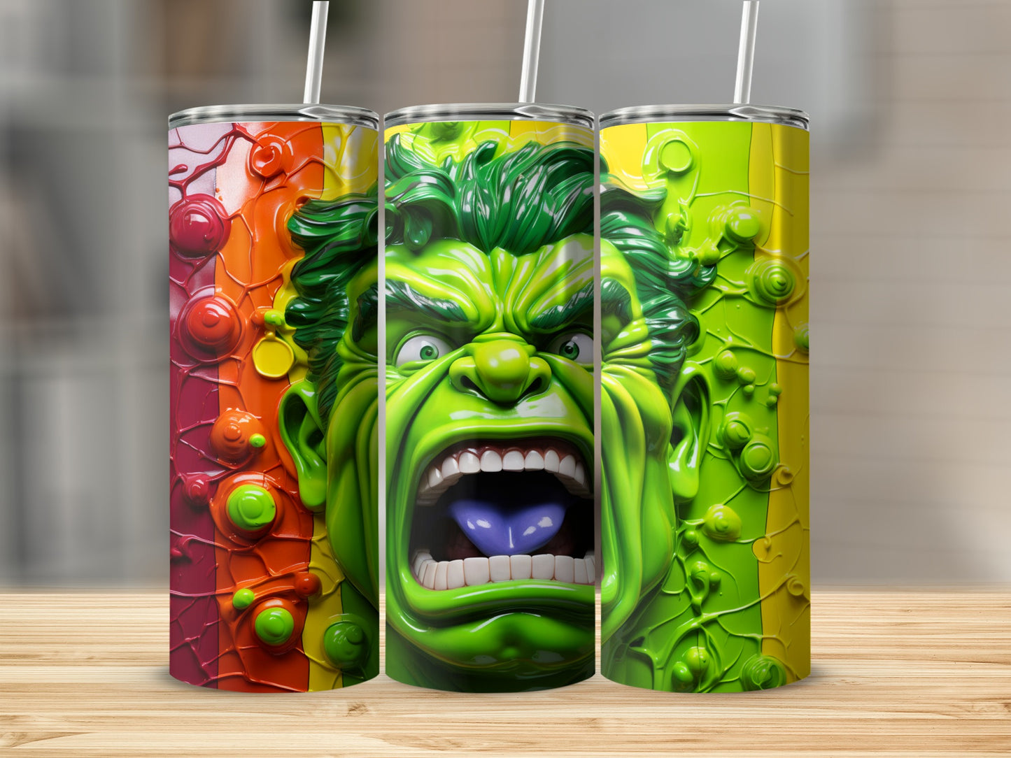 Colorful Hulk Inspired Design Insulated Tumbler Cup