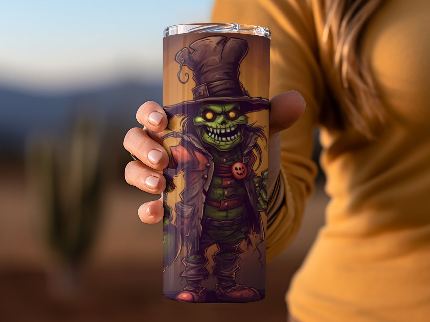 Creepy Zombie Witch Stainless Steel Tumbler