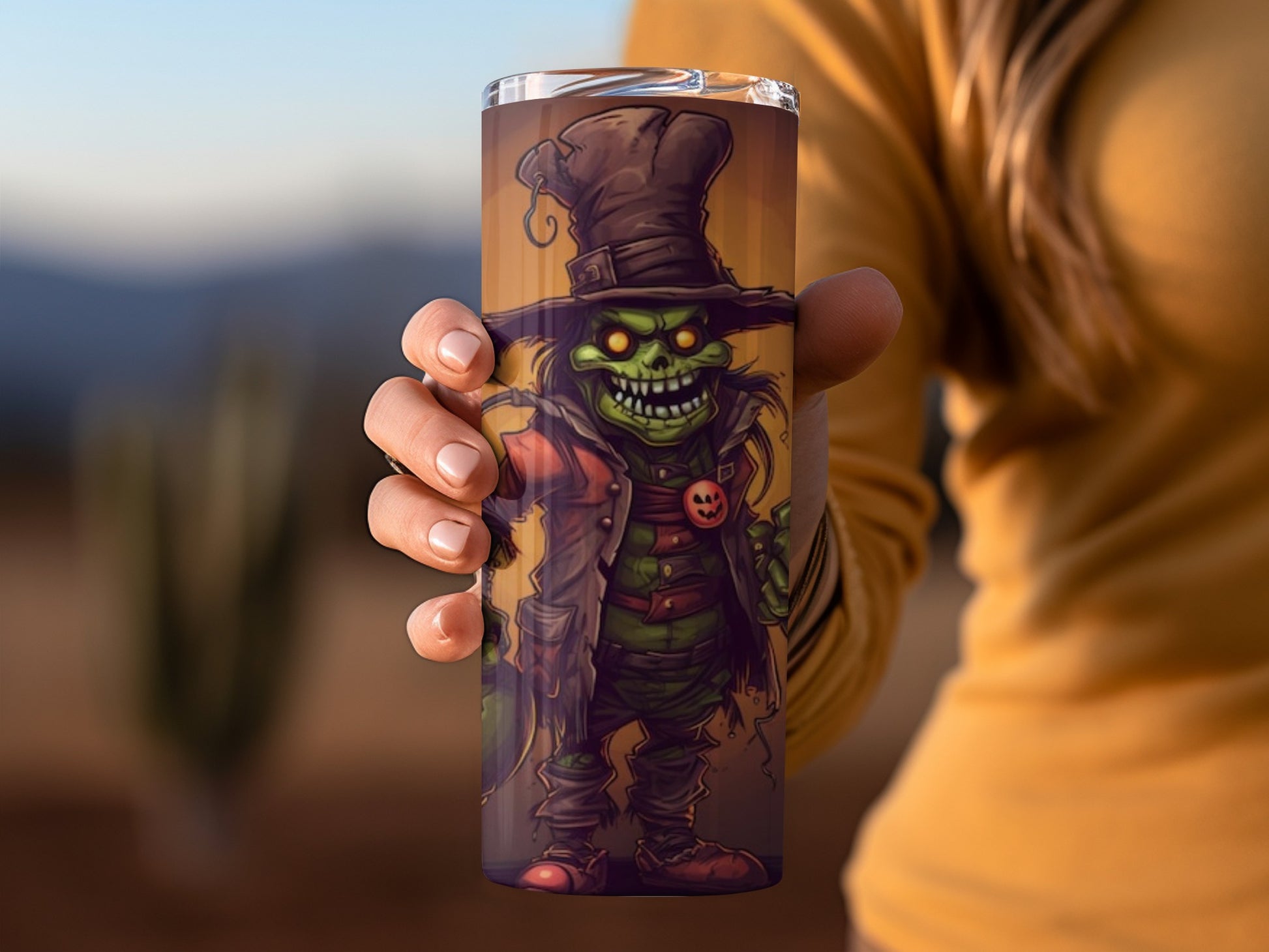 Creepy Zombie Witch Stainless Steel Tumbler