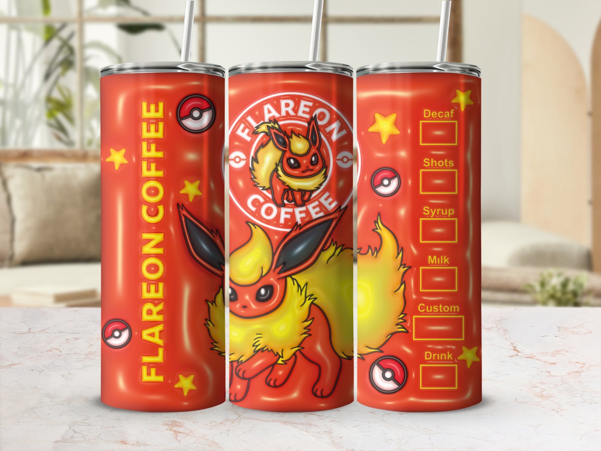 Flareon Coffee Customizable Drink Tumbler Cup
