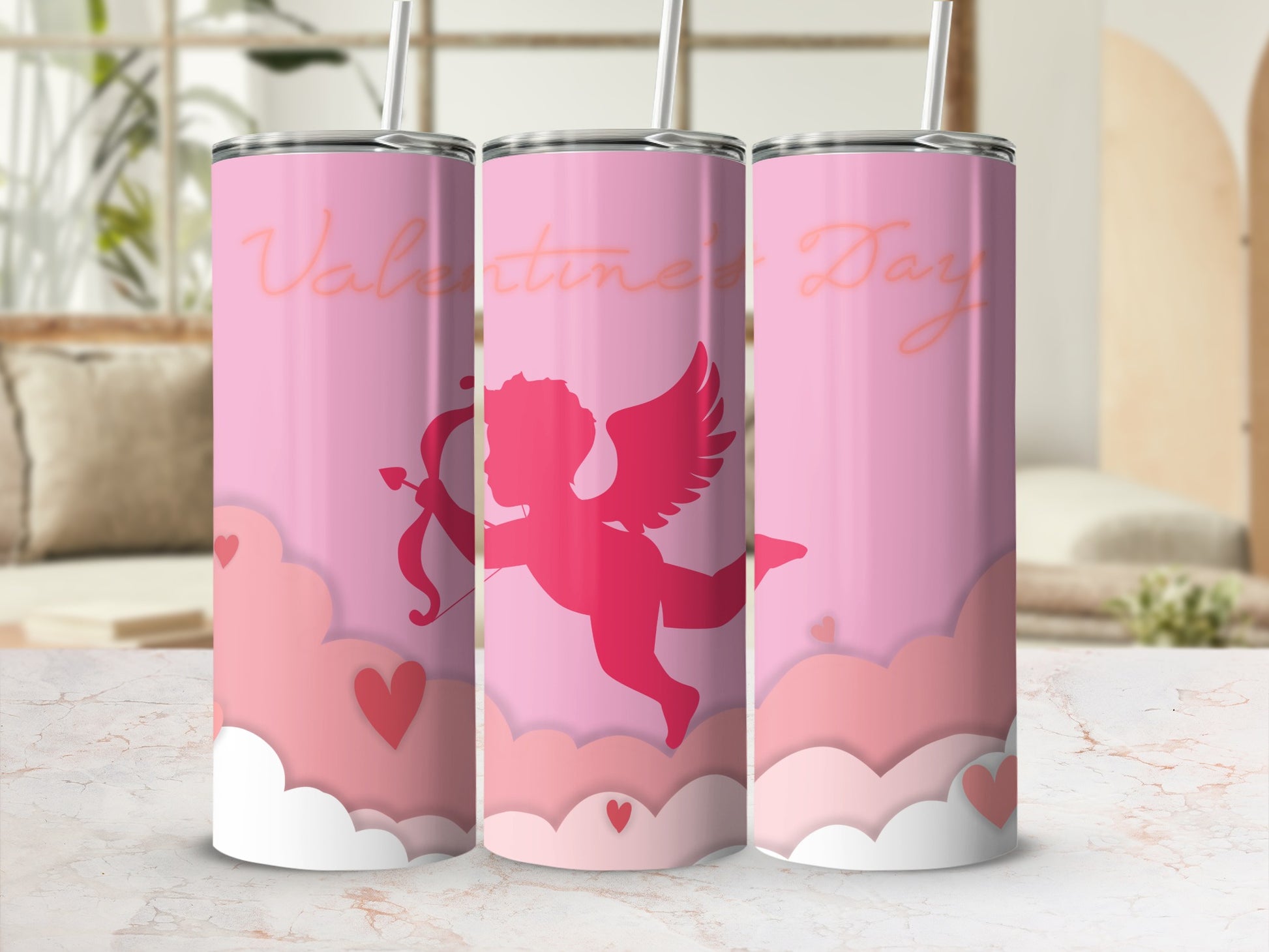 Cute Valentine's Day Cupid Design Tumbler