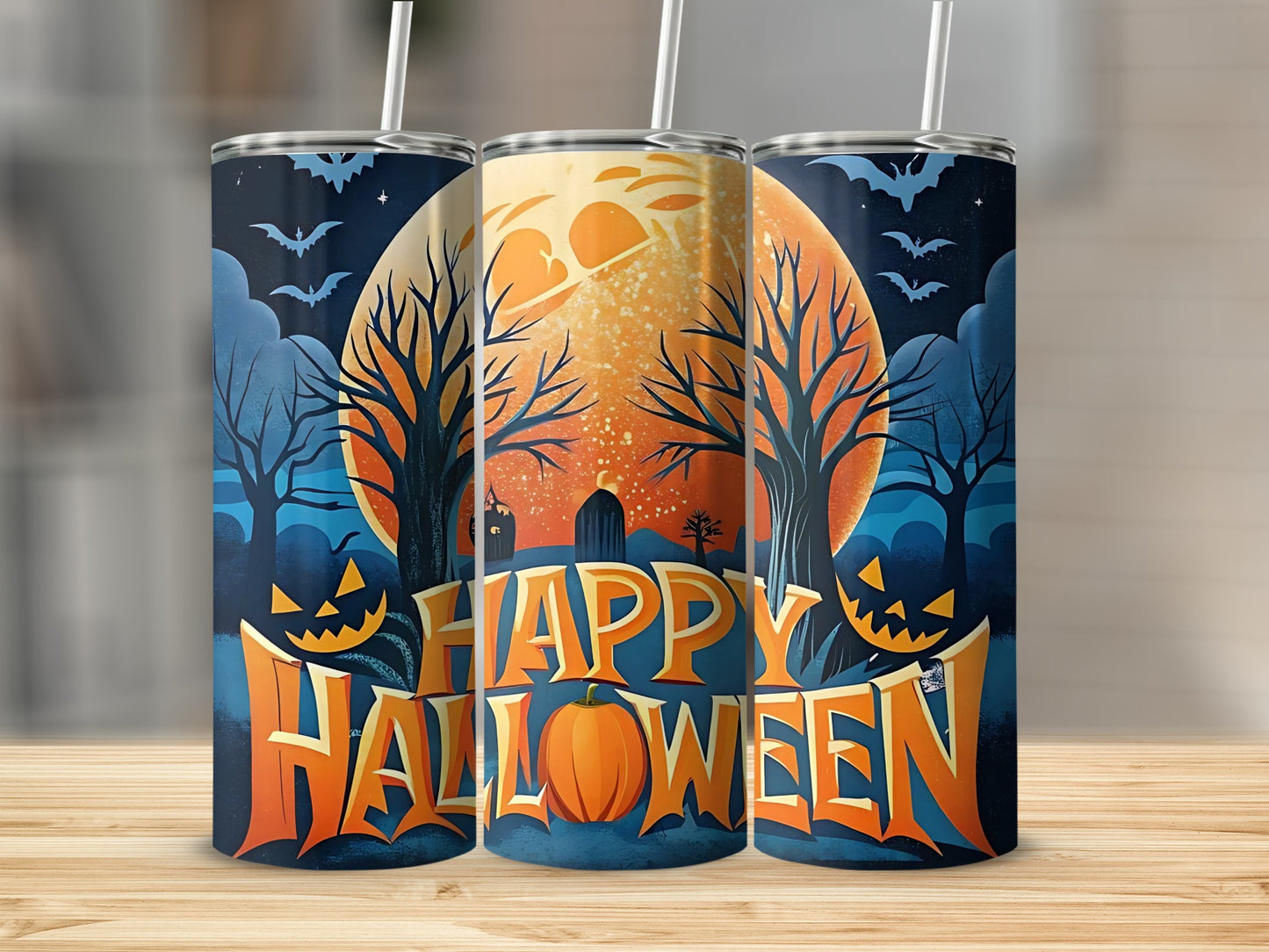 Happy Halloween Pumpkin Night Themed Tumbler Product