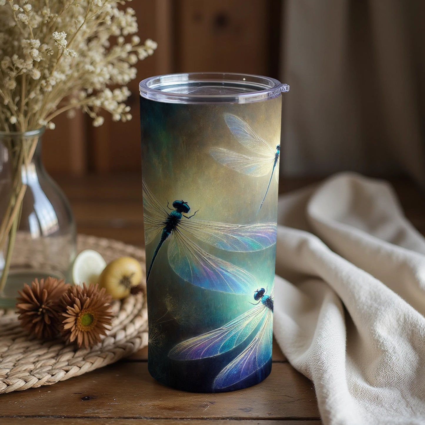 Beautiful Dragonfly Art Insulated Tumbler Cup Product