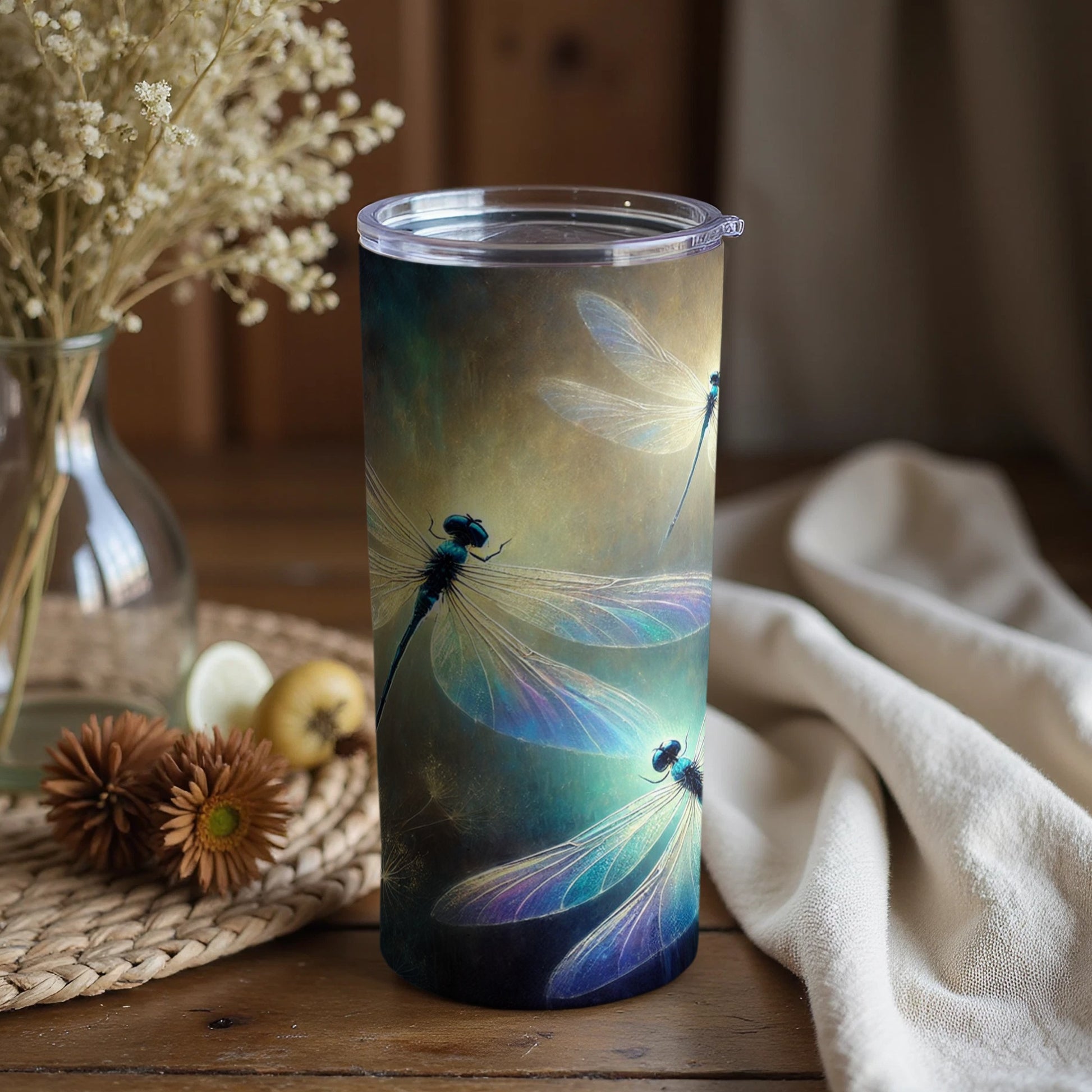 Beautiful Dragonfly Art Insulated Tumbler Cup Product