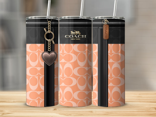 Stylish Coach New York Designer Tumbler with Straw