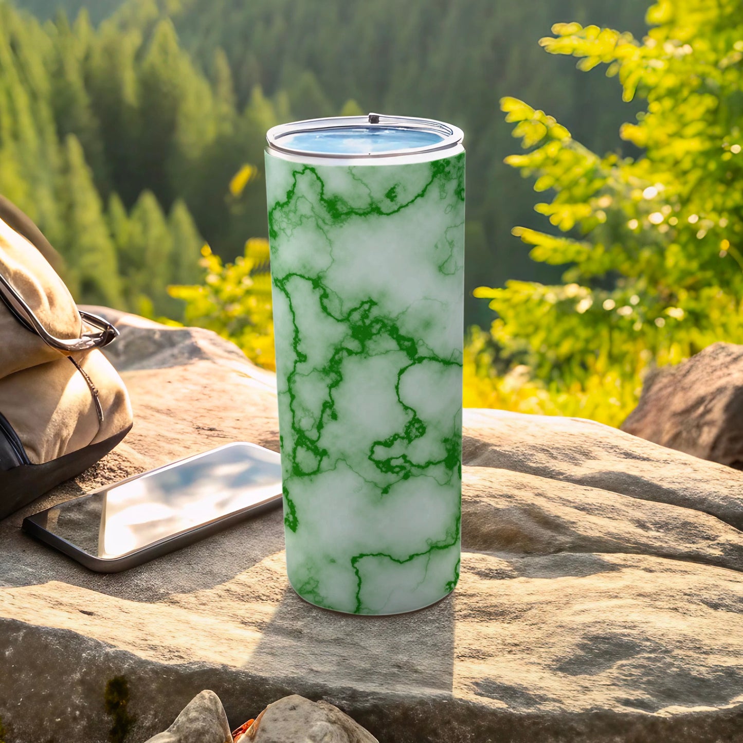 Green Marble Pattern Slim Travel Tumbler Product Type