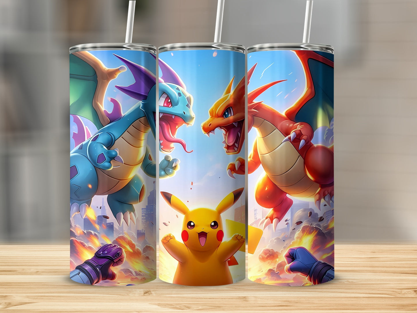 Colorful Epic Battle Tumblers with Iconic Characters