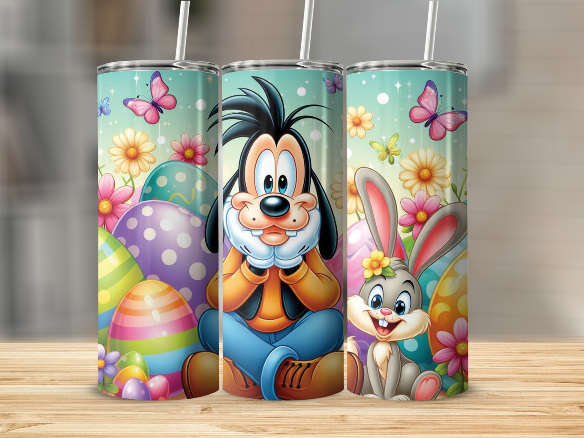 Goofy Bunny Easter Eggs Butterflies Flowers product type