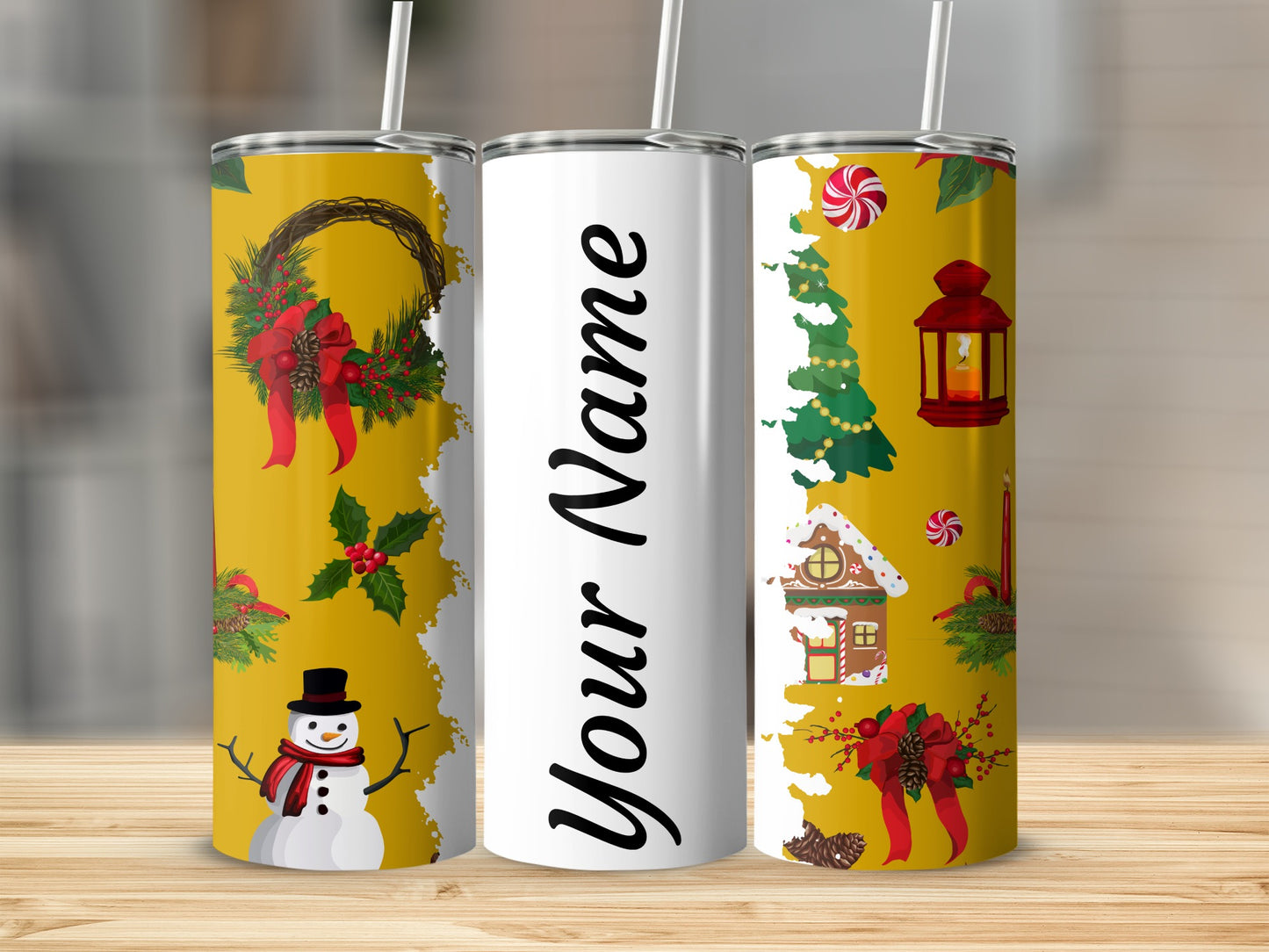 Festive Holiday Design Personalized Tumbler