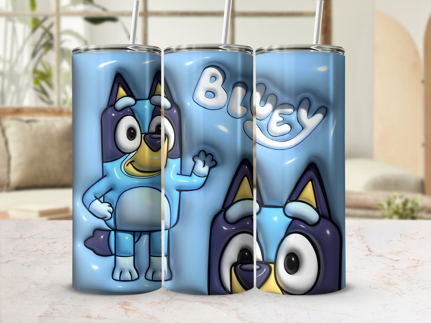 Bluey Character Illustration Stainless Steel Tumbler