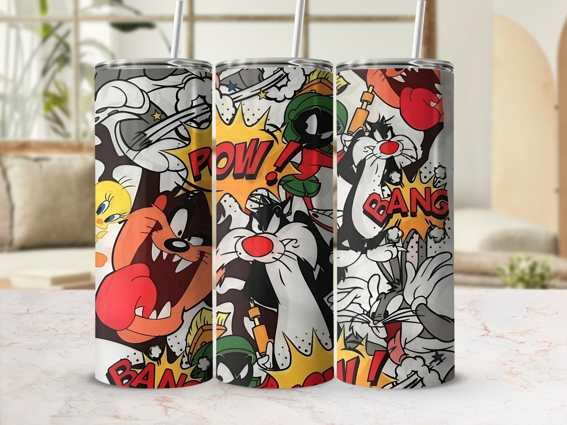 Looney Tunes Comic Style Pow Bang Characters Tumbler