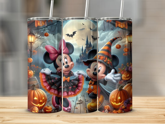 Halloween Themed Characters and Pumpkins Tumbler Set