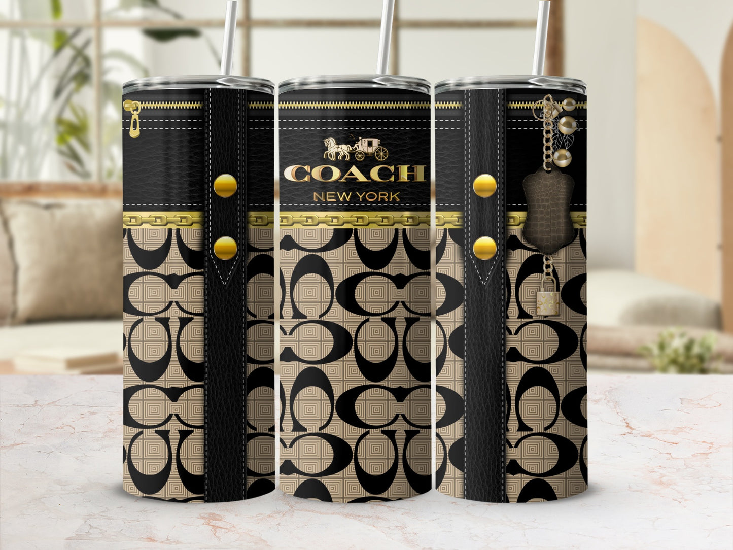 Stylish New York Designer Pattern Stainless Steel Tumbler