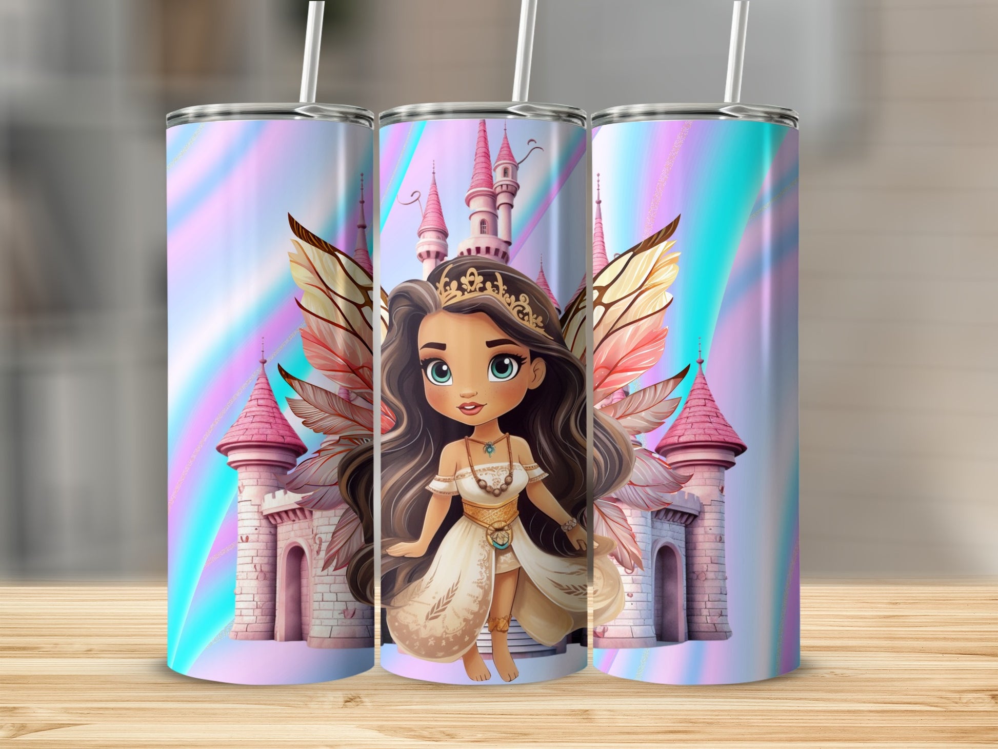 Fairy Princess Castle Art on Trinket Cups