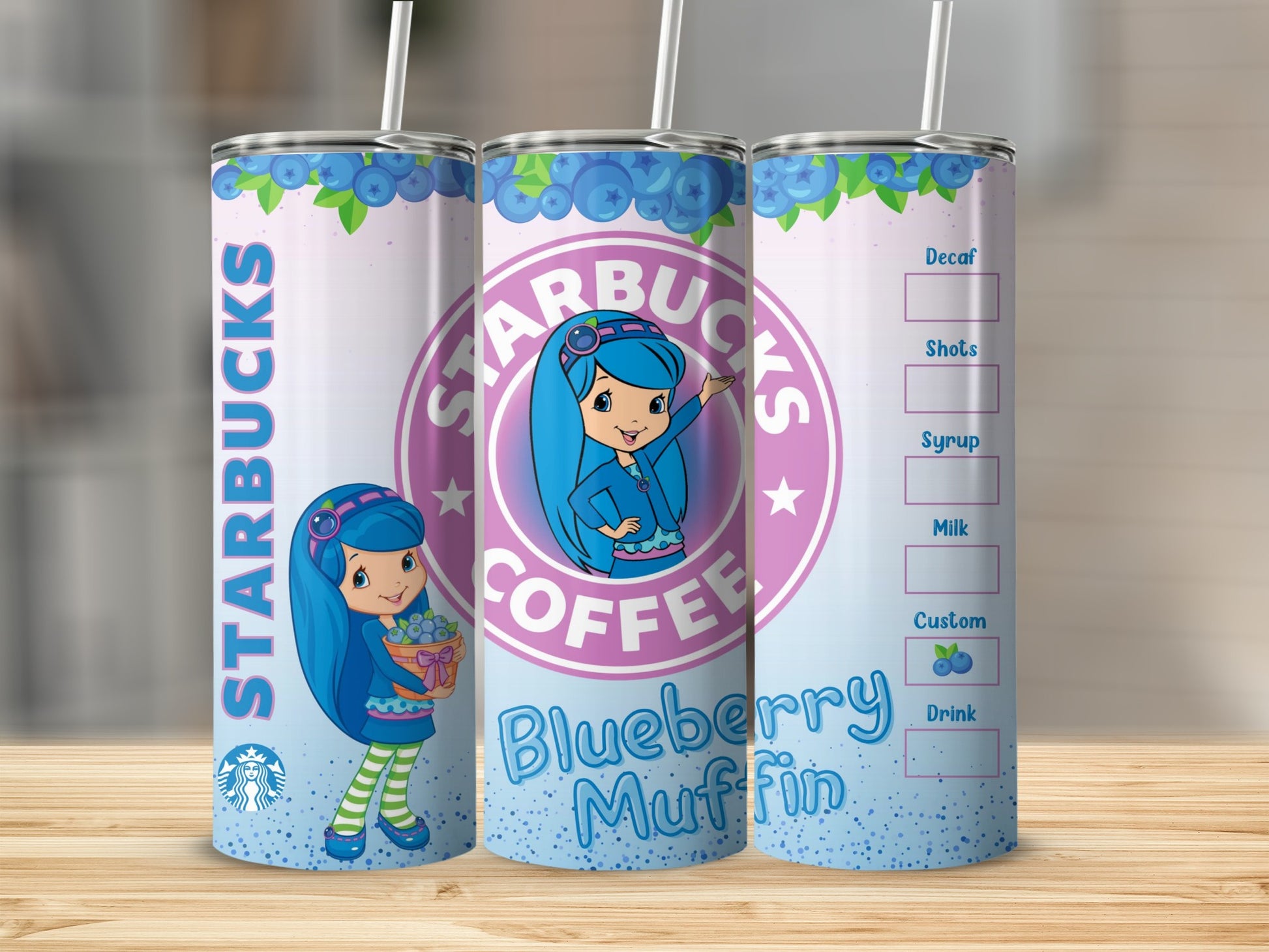 Starbucks Blueberry Muffin Custom Drink Tumbler