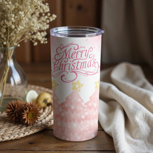 Merry Christmas Tree Design Insulated Tumbler