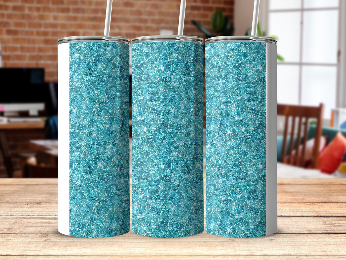 Sparkling Blue Glitter Tumbler for Stylish Hydration