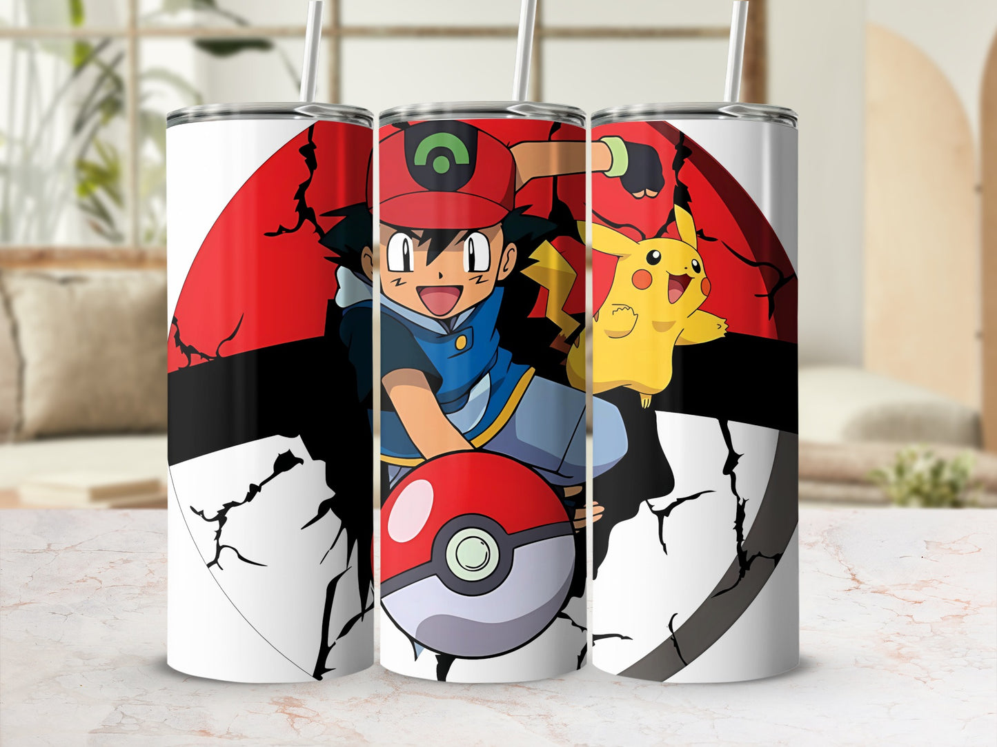 Pikachu and Trainer Graphic Tumbler Cup