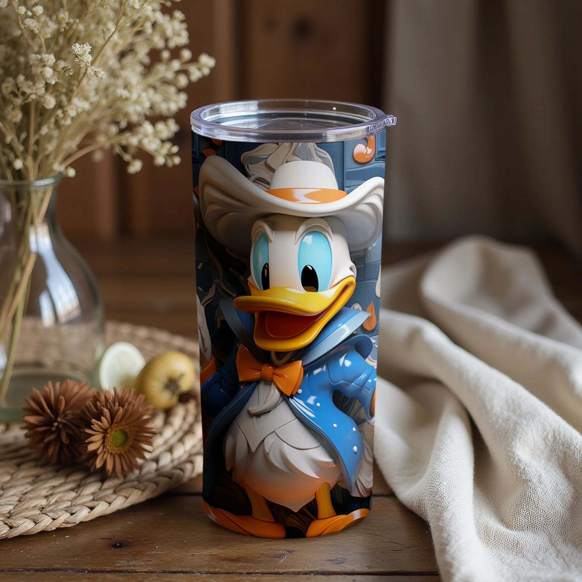 Stylish Cartoon Duck Character Tumbler for Kids