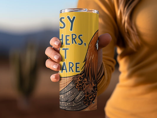 Stay Golden With Feathers Stainless Steel Tumbler