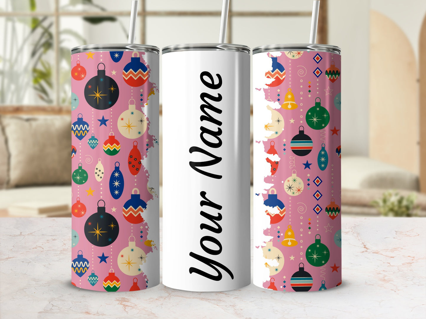 Personalized Christmas Ornament Design Tumbler