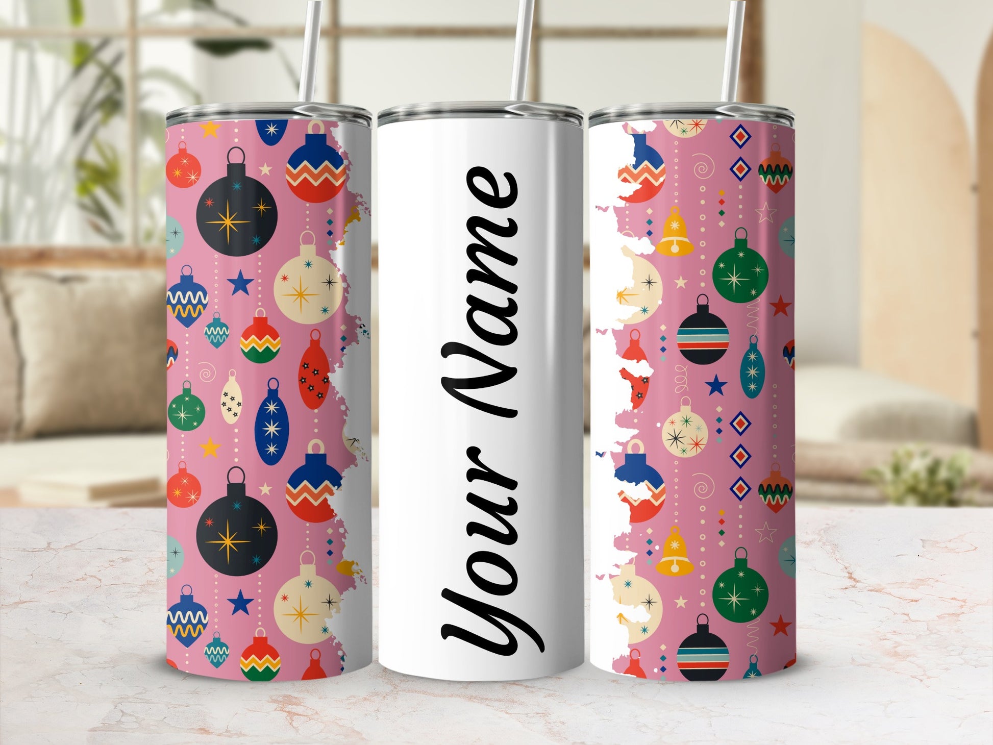 Personalized Christmas Ornament Design Tumbler